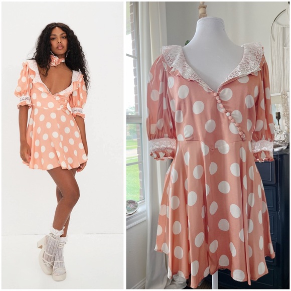 For Love And Lemons Dresses & Skirts - For Love and Lemons 💗 polka dot Raisa mini dress dress Peter Pan collar